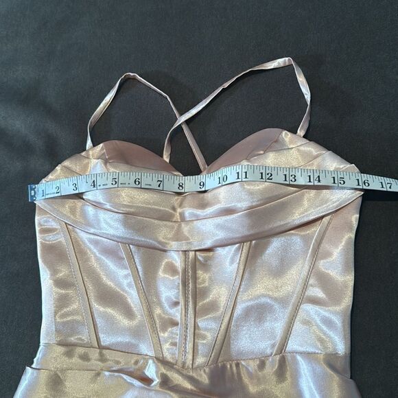 Women’s Full Length Prom Party Dress Criss Cross Straps Leg Slit Size 2 NEW - Picture 12 of 12